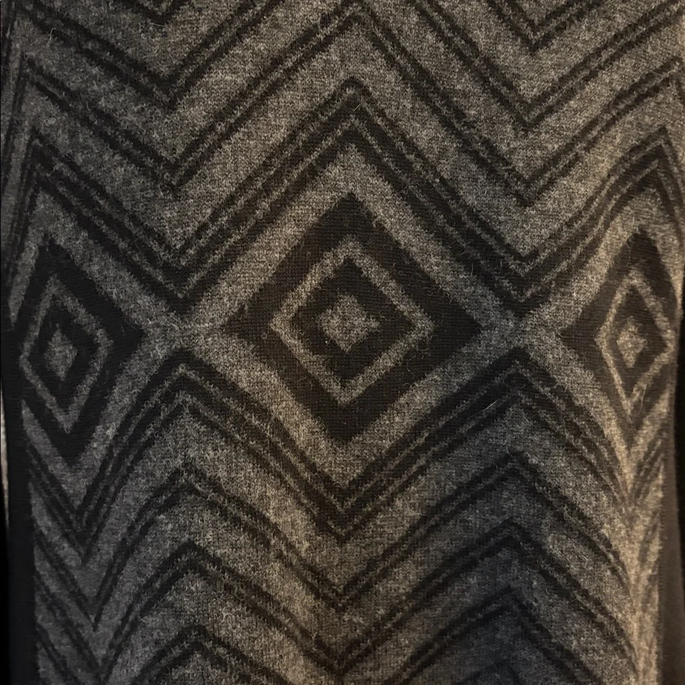 Prana “Delia” Black and Gray Sweater Dress with Geometric Pattern - Picture 6 of 13